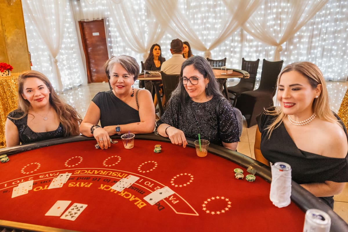Attendees at the Casino Night
